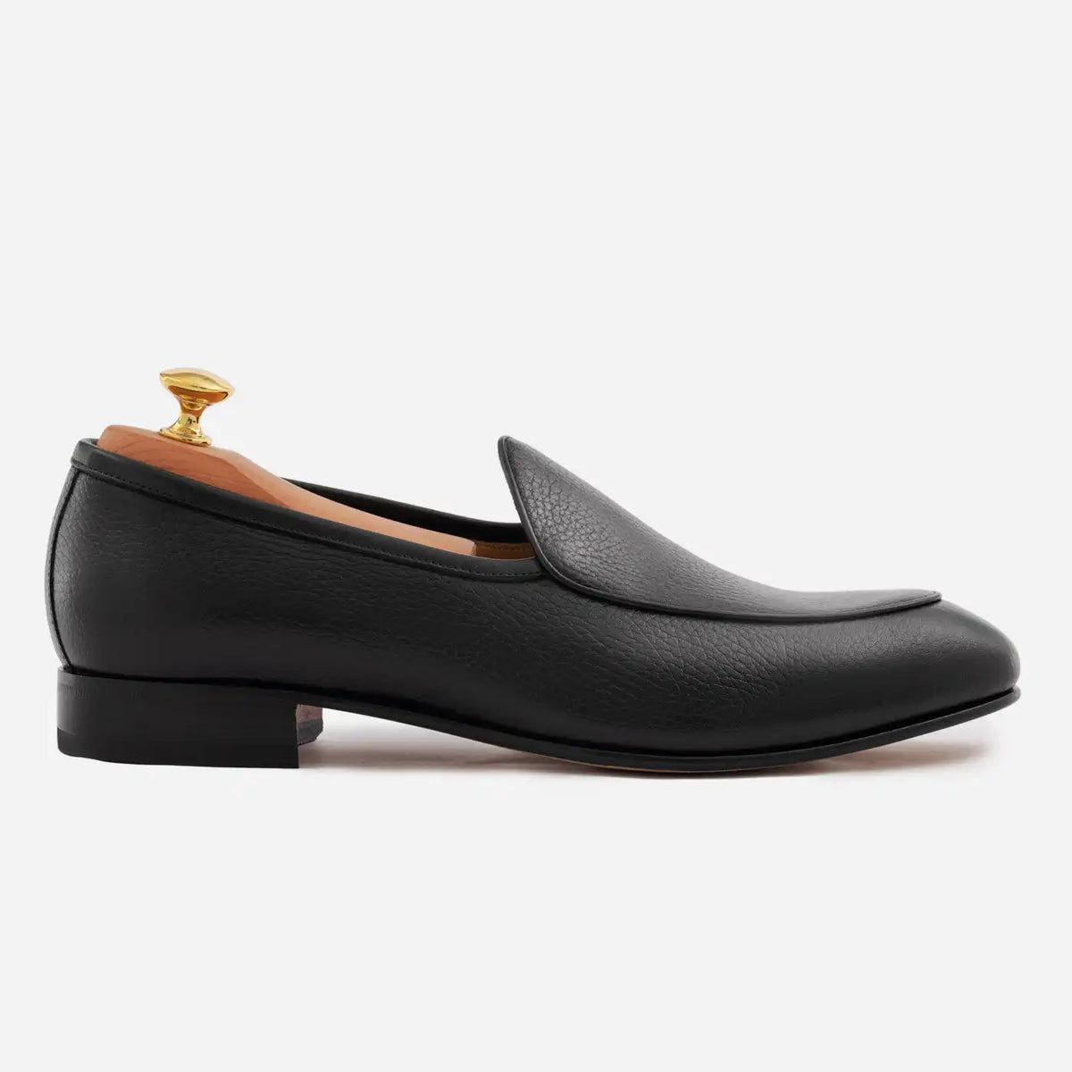 Vincent Belgian Loafers - Pebbled Leather - Men's